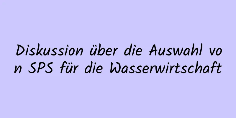 Diskussion über die Auswahl von SPS für die Wasserwirtschaft